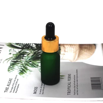 10 мл зеленая матовая бутылка эфирного масла стеклянная капельница пустая бутылка с бамбуковой/ алюминиевой крышкой