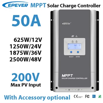 50A EPEVER MPPT Солнечный Контроллер Заряда 5420an с Аксессуарами Дополнительно 12V24V36V48V MaxPV200V Зарядное Устройство Для Солнечной панели Регулятор