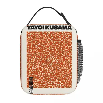 Изолированные Сумки Для Ланча Yayoi Kusama Orange Dots Выставочные Аксессуары Lunch Food Box Y2K Cooler Thermal Lunch Box Для Наружного использования