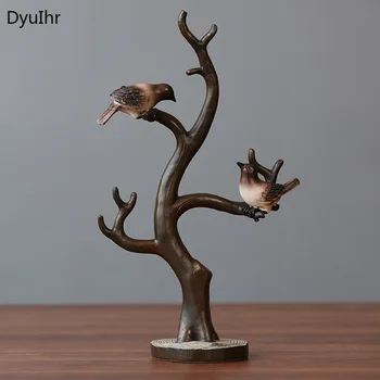 Креативная имитация DyuIhr подставка для ювелирных изделий в форме ветки птицы изделия из смолы украшение дома туалетный столик декор для хранения ювелирных изделий