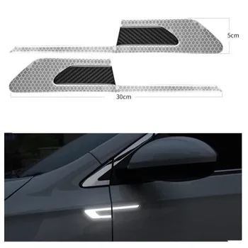 Новые автомобильные листовые панели крылья украшения кузова светоотражающие наклейки дверные аварийные полосы 3D предупреждающие наклейки