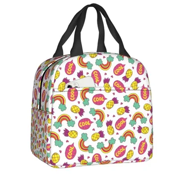 Современная красочная сумка для ланча с изоляцией в виде ананаса и радуги для женщин, сменный холодильник, термосумка для ланча, Офисная работа, школа