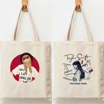 Сумка-тоут Taylors Swifts для взрослых; парусиновые переносные сумки для любителей музыки в эстетическом стиле; Женская Мужская сумка для хранения покупок; Складная многоразовая